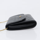 CHANEL Matelasse Chain Shoulder Bag Lamb Skin Black Gold CC Auth 200579V-5