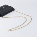 CHANEL Matelasse Chain Shoulder Bag Lamb Skin Black Gold CC Auth 200579V-7
