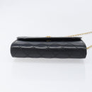 CHANEL Matelasse Chain Shoulder Bag Lamb Skin Black Gold CC Auth 200579V-9