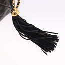 CHANEL Matelasse Chain Shoulder Bag Lamb Skin Black Gold CC Auth 200580V-14