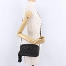 CHANEL Matelasse Chain Shoulder Bag Lamb Skin Black Gold CC Auth 200580V-23