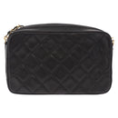CHANEL Matelasse Chain Shoulder Bag Lamb Skin Black Gold CC Auth 200580V-3