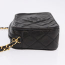 CHANEL Matelasse Chain Shoulder Bag Lamb Skin Black Gold CC Auth 200580V-5