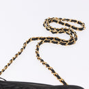 CHANEL Matelasse Chain Shoulder Bag Lamb Skin Black Gold CC Auth 200580V-8