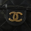 CHANEL Chain Matelasse Shoulder Bag Lamb Skin Black Gold CC Auth 200581SAM-19