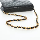 CHANEL Chain Matelasse Shoulder Bag Lamb Skin Black Gold CC Auth 200581SAM-7