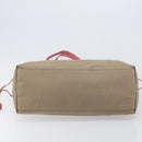 PRADA Tote Bag Canvas Jacquard Brown Gold Auth 200586V-5