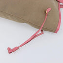 PRADA Tote Bag Canvas Jacquard Brown Gold Auth 200586V-19
