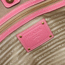 PRADA Tote Bag Canvas Jacquard Brown Gold Auth 200586V-22