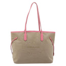 PRADA Tote Bag Canvas Jacquard Brown Gold Auth 200586V-13