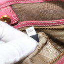 PRADA Tote Bag Canvas Jacquard Brown Gold Auth 200586V-11
