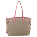 PRADA Tote Bag Canvas Jacquard Brown Gold Auth 200586V-2