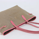PRADA Tote Bag Canvas Jacquard Brown Gold Auth 200586V-6