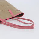 PRADA Tote Bag Canvas Jacquard Brown Gold Auth 200586V-7