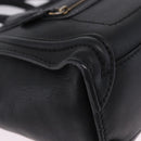 CELINE Luggage Nano Shopper Hand Bag Leather 2way Black Gold Auth 200587M-16
