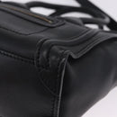 CELINE Luggage Nano Shopper Hand Bag Leather 2way Black Gold Auth 200587M-17