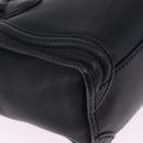 CELINE Luggage Nano Shopper Hand Bag Leather 2way Black Gold Auth 200587M-18