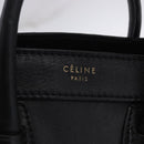 CELINE Luggage Nano Shopper Hand Bag Leather 2way Black Gold Auth 200587M-20