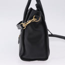 CELINE Luggage Nano Shopper Hand Bag Leather 2way Black Gold Auth 200587M-3