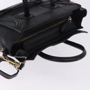 CELINE Luggage Nano Shopper Hand Bag Leather 2way Black Gold Auth 200587M-6