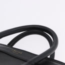 CELINE Luggage Nano Shopper Hand Bag Leather 2way Black Gold Auth 200587M-14