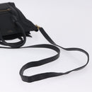 CELINE Luggage Nano Shopper Hand Bag Leather 2way Black Gold Auth 200587M-8