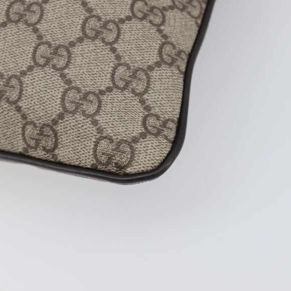 GUCCI GG Supreme Shoulder Bag PVC Beige Silver 141626 Auth 200589