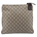 GUCCI GG Supreme Shoulder Bag PVC Beige Silver 141626 Auth 200589-2