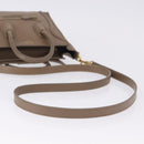 CELINE Luggage Nano Shopper Hand Bag Leather 2way Beige Gold Auth 200630A-10