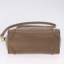 CELINE Luggage Nano Shopper Hand Bag Leather 2way Beige Gold Auth 200630A-6