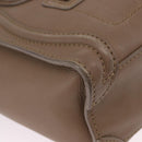 CELINE Luggage Nano Shopper Hand Bag Leather 2way Beige Gold Auth 200630A-15