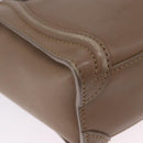 CELINE Luggage Nano Shopper Hand Bag Leather 2way Beige Gold Auth 200630A-17