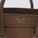 CELINE Luggage Nano Shopper Hand Bag Leather 2way Beige Gold Auth 200630A-20