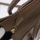 CELINE Luggage Nano Shopper Hand Bag Leather 2way Beige Gold Auth 200630A-22