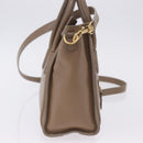 CELINE Luggage Nano Shopper Hand Bag Leather 2way Beige Gold Auth 200630A-5