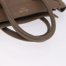 CELINE Luggage Nano Shopper Hand Bag Leather 2way Beige Gold Auth 200630A-8