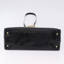 Salvatore Ferragamo Gancini Hand Bag Patent 2way Black Gold Tone Auth 200642-11