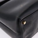 Salvatore Ferragamo Gancini Hand Bag Patent 2way Black Gold Tone Auth 200642-12