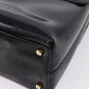 Salvatore Ferragamo Gancini Hand Bag Patent 2way Black Gold Tone Auth 200642-15