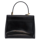 Salvatore Ferragamo Gancini Hand Bag Patent 2way Black Gold Tone Auth 200642-3
