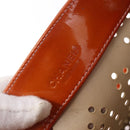 CHANEL Triple Coco Chain Shoulder Bag Patent Orange Silver CC Auth 200643-21