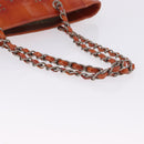 CHANEL Triple Coco Chain Shoulder Bag Patent Orange Silver CC Auth 200643-9