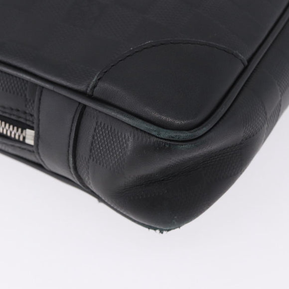 LOUIS VUITTON Damier Infini Porte Documents Voyage Bag Black N41146 Auth 200646
