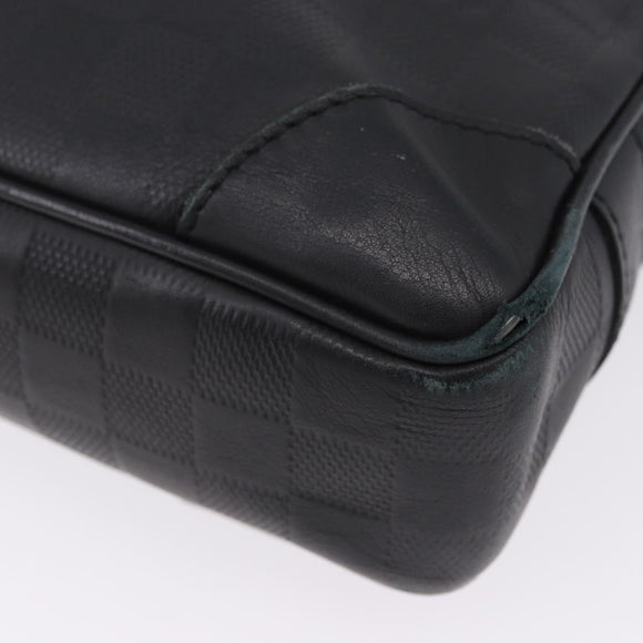 LOUIS VUITTON Damier Infini Porte Documents Voyage Bag Black N41146 Auth 200646