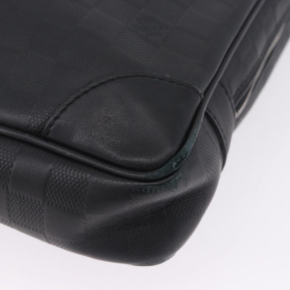 LOUIS VUITTON Damier Infini Porte Documents Voyage Bag Black N41146 Auth 200646