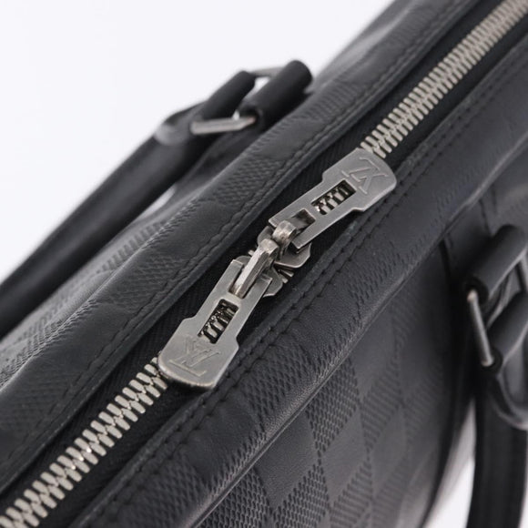 LOUIS VUITTON Damier Infini Porte Documents Voyage Bag Black N41146 Auth 200646