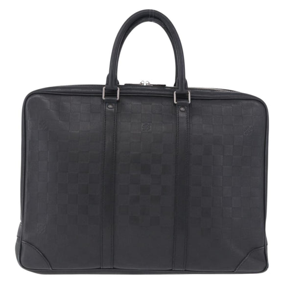 LOUIS VUITTON Damier Infini Porte Documents Voyage Bag Black N41146 Auth 200646