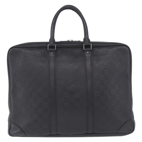 LOUIS VUITTON Damier Infini Porte Documents Voyage Bag Black N41146 Auth 200646