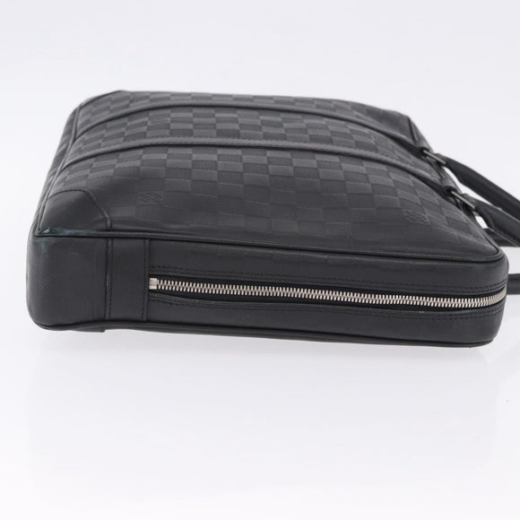 LOUIS VUITTON Damier Infini Porte Documents Voyage Bag Black N41146 Auth 200646