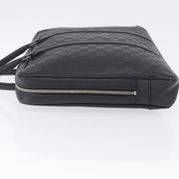 LOUIS VUITTON Damier Infini Porte Documents Voyage Bag Black N41146 Auth 200646
